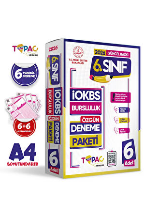 2026 6.sınıf Topaç Yayınları Özgün Iokbs-bursluluk 6lı Deneme Paketi Çözümlü Türkiye Geneli