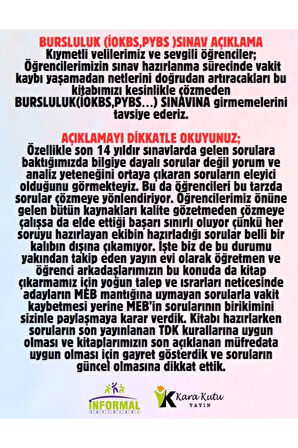 2025 6.sınıf Iokbs Bursluluk Kara Kutusu Tüm Dersler Tek Kitap Çözümlü Soru Bankası (YENİ NESİL)