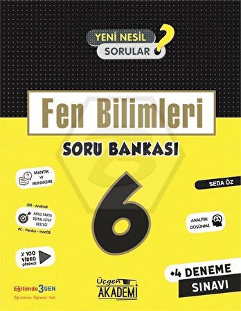 6. Sınıf Fen Bilimleri Soru Bankası Ve 4 Deneme Sınavı