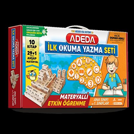 Adeda İlk Okuma Yazma Seti (10 Kitap - 29+1 Parça Ahşap Materyaller)