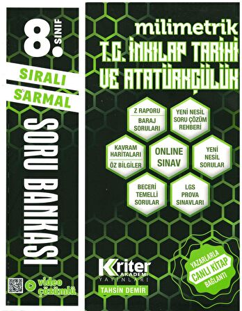 8. Sınıf T.C. İnkılap Tarihi ve Atatürkçülük Milimetrik Soru Bankası