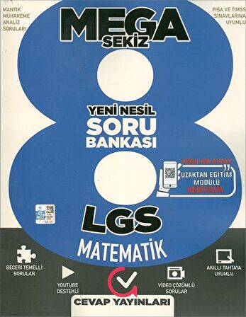 Cevap 2021 8. Sınıf LGS Matematik Yeni Nesil Soru Bankası Mega Sekiz