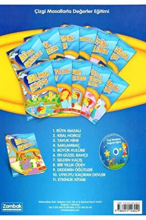 Bilibili Çizgi Masallarla Değerler Eğt.serisi (11'li)+dvd