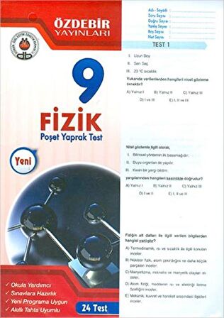 9. Sınıf Fizik Yaprak Test