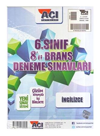 Açı 6.Sınıf İngilizce 8 li Branş Deneme