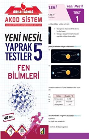 Akıllı Damla Fen Bilimleri Yeni Nesil Yaprak Testler - 5. Sınıf