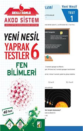 Akıllı Damla Fen Bilimleri Yeni Nesil Yaprak Testler - 6. Sınıf