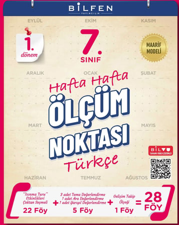 Bilfen 7. Sınıf Türkçe Hafta Hafta Ölçüm Noktası 1.Dönem Maarif Model YENİ 2027