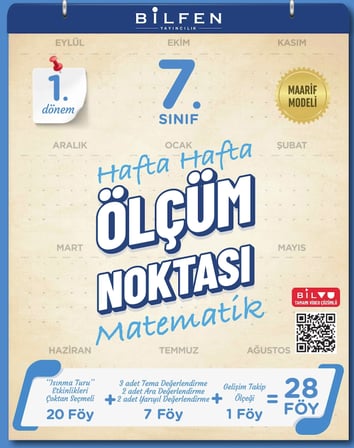 Bilfen 7. Sınıf Matematik Hafta Hafta Ölçüm Noktası 1.Dönem Maarif Model YENİ 2027