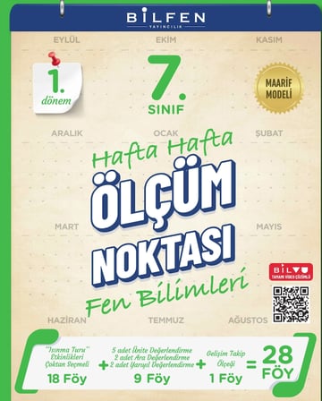 Bilfen 7. Sınıf Fen Bilimleri Hafta Hafta Ölçüm Noktası 1.Dönem Maarif Model YENİ  2027