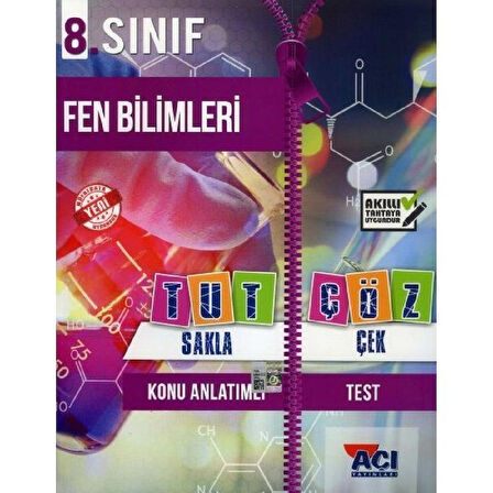 Açı Yayınları 8. Sınıf Fen Bilimleri Tut Sakla Çek Çöz