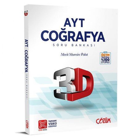 AYT 3D Coğrafya Tamamı Video Çözümlü Soru Bankası 3D Yayınları