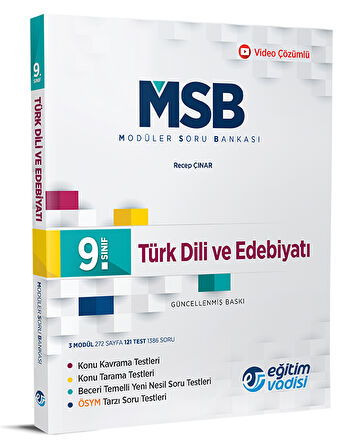 9. Sınıf Türk Dili ve Edebiyatı MSB Modüler Soru Bankası