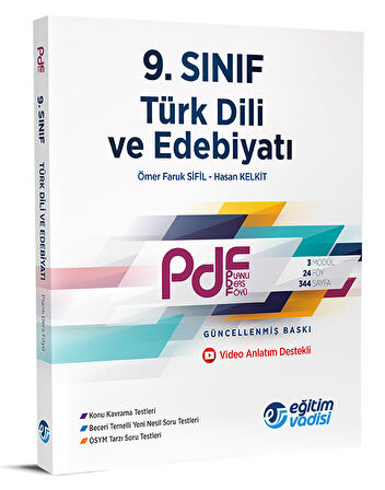 Eğitim Vadisi 9.Sınıf Türk Dili ve Edebiyatı PDF Video Anlatım Destekli