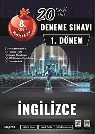 Nartest 8.Sınıf LGS 1.Dönem Gri Mod İngilizce 20 Deneme- LGS 1.Dönem