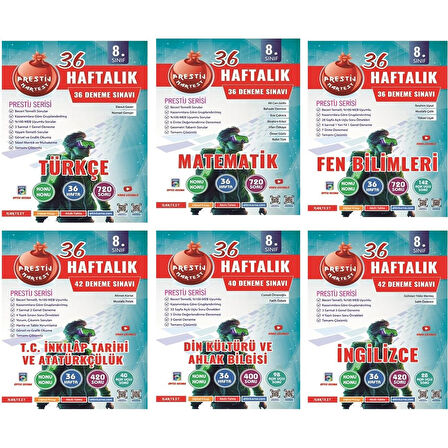 Nartest Yayınları 8. Sınıf 36 Haftalık Deneme Seti 6 Kitap