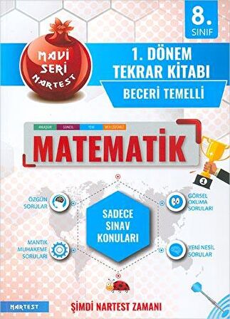 8. Sınıf LGS 1. Dönem Matematik Tekrar Kitabı Nartest Yayınları