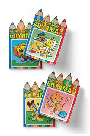  Sevimli Kolay Boyama Seti 4 Kitap - Parıltı Yayınları