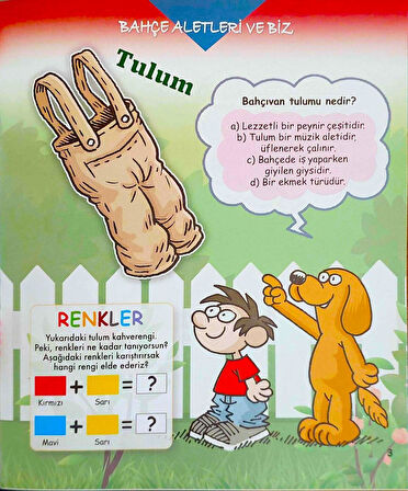 4 - 6 Yaş Sebzeler Meyveler ve Bahçe Aletleri Seti - 3 Kitap 48 Sayfa Eğitici Etkinlik