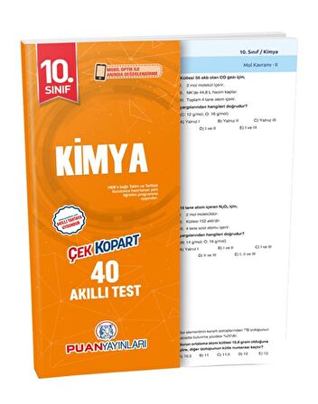 Puan Yayınları 10. Sınıf Kimya Yaprak Test