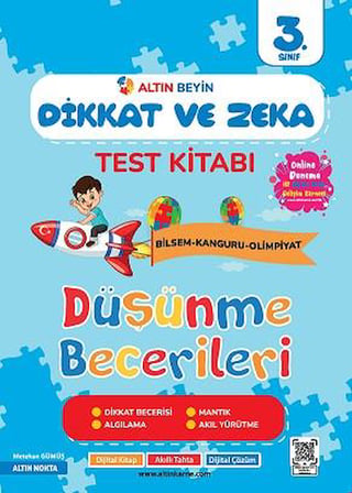 Altın Nokta Yayınları 3. Sınıf Altın Beyin Dikkat Ve Zeka Kitabı ile Matematik Test Kitabı Seti (2 Kitap)