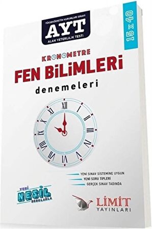 AYT Fen Bilimleri Kronometre 15x40 Denemeleri Limit Yayınları