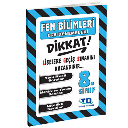 Tandem Yayınları 8. Sınıf LGS Fen Bilimleri Dikkat Denemeleri