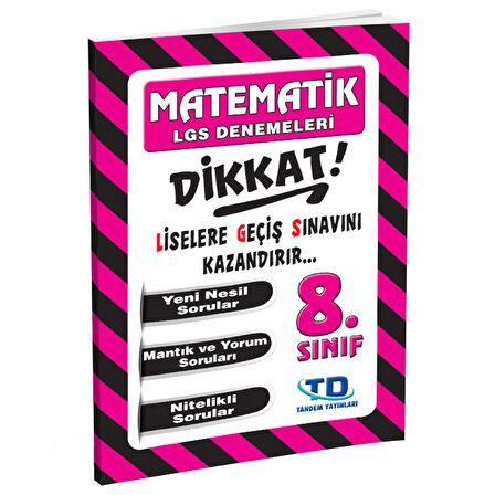 Tandem Yayınları 8. Sınıf LGS Matematik Dikkat Denemeleri