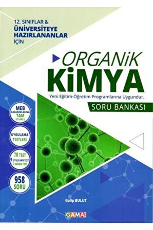 12. Sınıf Organik Kimya Soru Bankası Gama Okul Yayınları