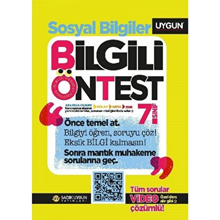 7.Sınıf bilgili Ön Test Sosyal Bilgiler Soru Bankası