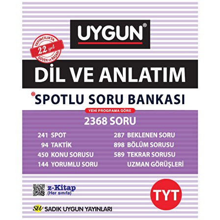 Sadık Uygun Yayınları TYT Dil ve Anlatım Soru Bankası