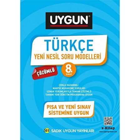 Sadık Uygun 8.Sınıf Türkçe Üst Düzey Soru Modelleri