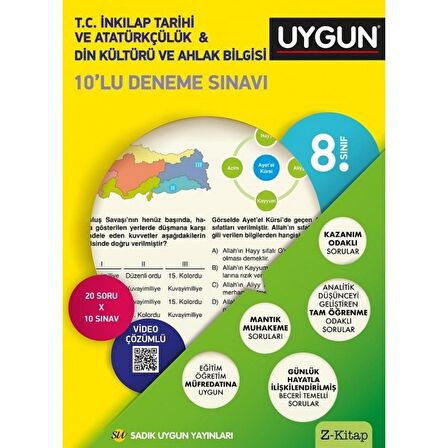 8. Sınıf T.C. İnkılap Tarihi ve Atatürkçülük - Din Kültürü ve Ahlak Bilgisi 10'lu Deneme Sınavı