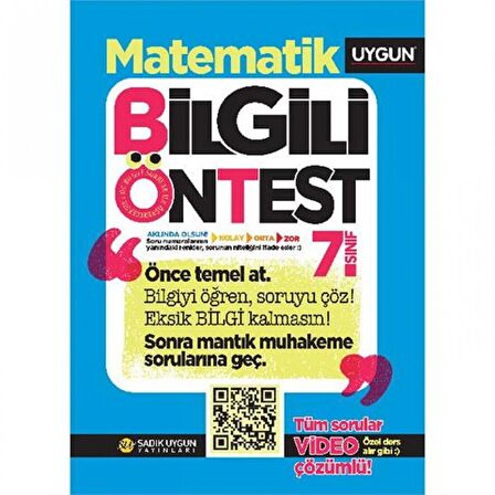 Sadık Uygun 7.Sınıf Bilgili Ön Test Matematik Soru Bankası