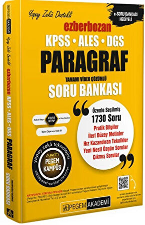 KPSS ALES DGS Ezberbozan Paragraf Soru Bankası