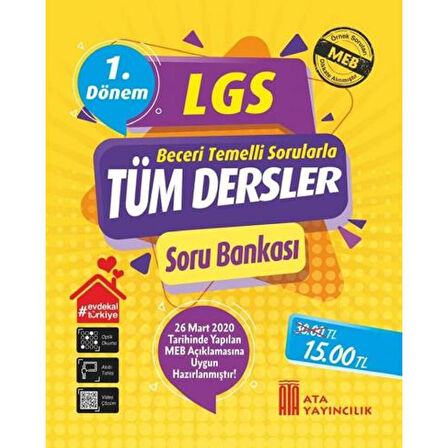 Ata Yayınları 8. Sınıf LGS 1. Dönem Tüm Dersler Soru Bankası