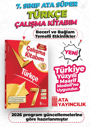 7. Sınıf Türkçe Ata Süper Çalışma Kitabım Yeni