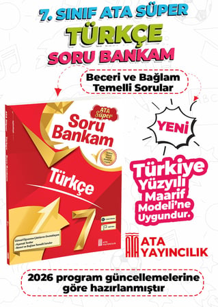7. Sınıf Türkçe Ata Süper Soru Bankam Yeni