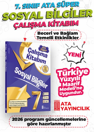 7. Sınıf Sosyal Bilgiler Ata Süper Çalışma Kitabım Yeni