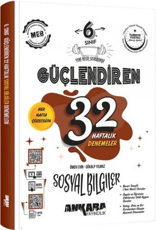 6. Sınıf Sosyal Bilgiler Güçlendiren 32 Haftalık Kazanım Denemeleri Ankara Yayıncılık