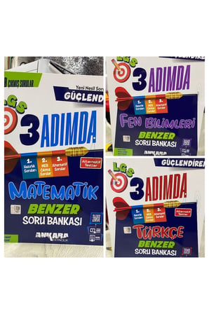 Ankara yayınları 3 adımda lgs benzer sorular seti (Matematik+ Fen+ Türkçe)