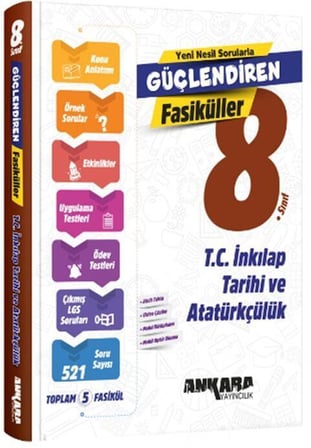 8. Sınıf T.C. İnkılap Tarihi ve Atatürkçülük Güçlendiren Fasiküller Ankara Yayıncılık