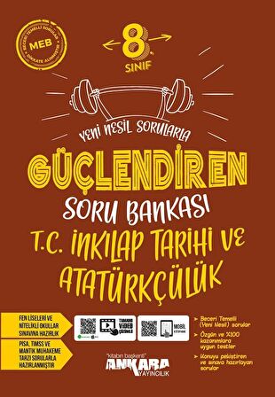 Ankara Yayıncılık 8.Sınıf Yeni Güçlendiren İnkılap Tarihi Soru Bankası - ankr