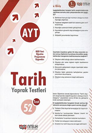 AYT Tarih Çek Kopart Yaprak Test