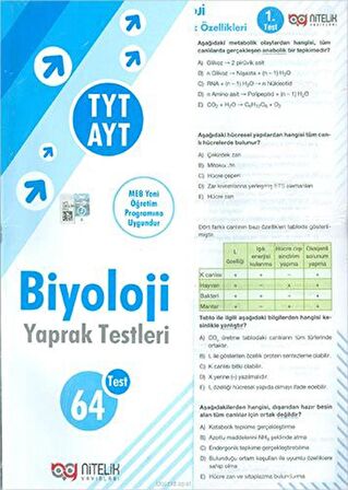 TYT AYT Biyoloji Yaprak Test