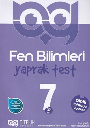 Nitelik Yayınları 7. Sınıf Fen Bilimleri Yaprak Test
