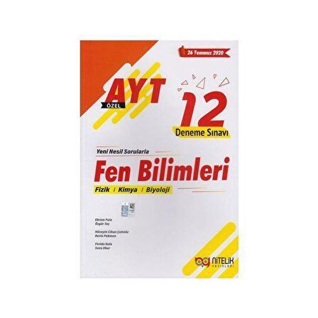 NİTELİK YKS AYT FEN BİLİMLERİ 12 DENEME SINAVI