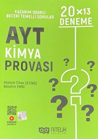 Nitelik Yks Ayt Kimya Provası 20 X 13 Deneme 