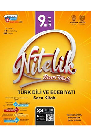 Nitelik 9.sınıf Türk Dili Ve Edebiyatı Soru Kitabı Beceri Temelli *yeni Müfredat*