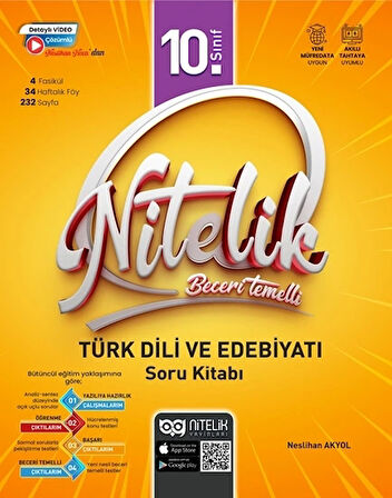 Nitelik 10.Sınıf Beceri Temelli Türk Dili ve Edebiyatı Soru Kitabı Yeni